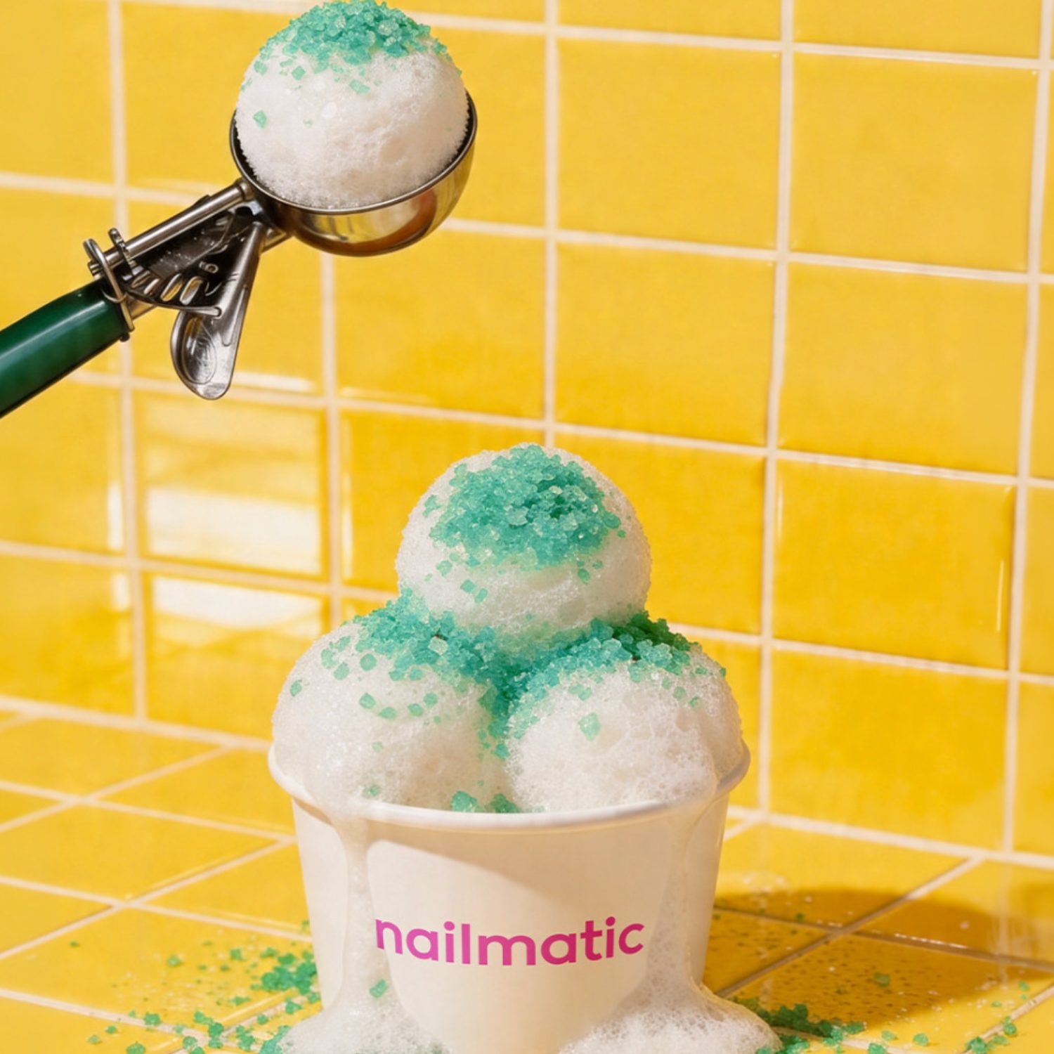 Sel de bain crépitant vert – Image 2