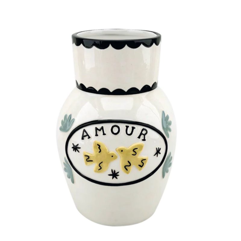 Vase amour oiseaux