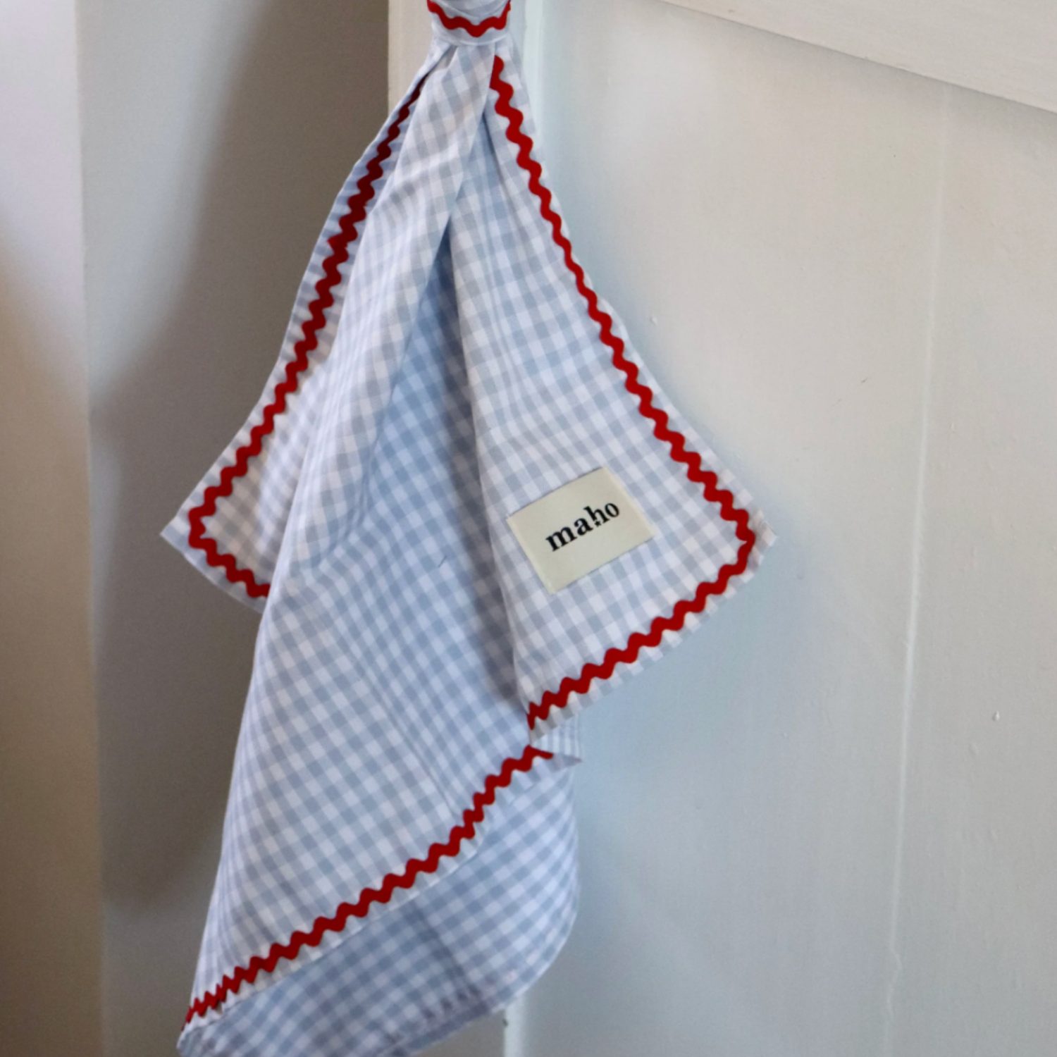Foulard Marthe vichy ciel – Image 2