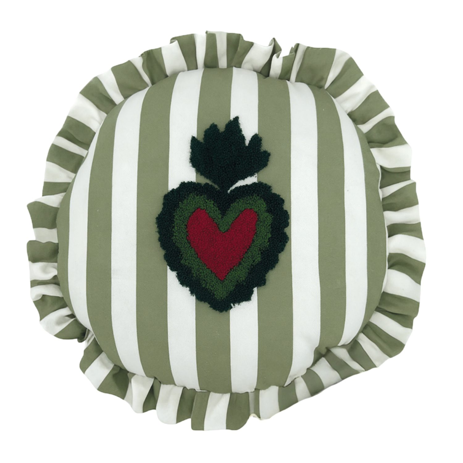 Coussin trattoria coeur kaki 42 cm