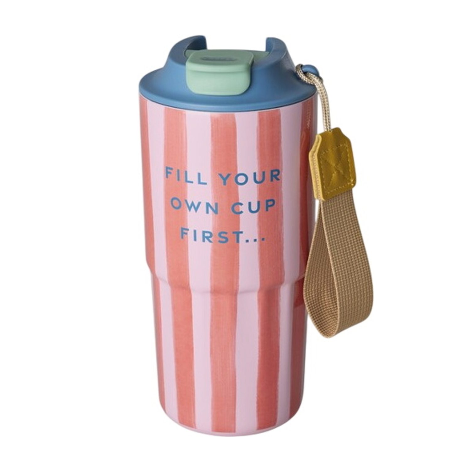 Tasse isotherme stripes rose 550 ml