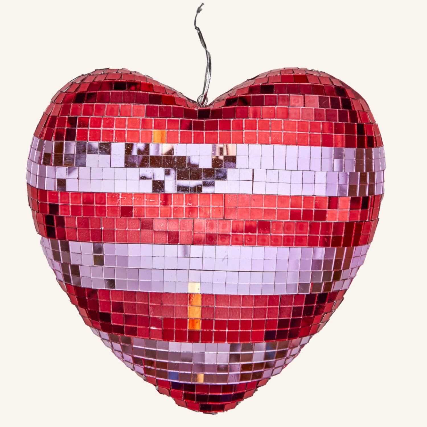 Boule disco coeur Rouge/rose