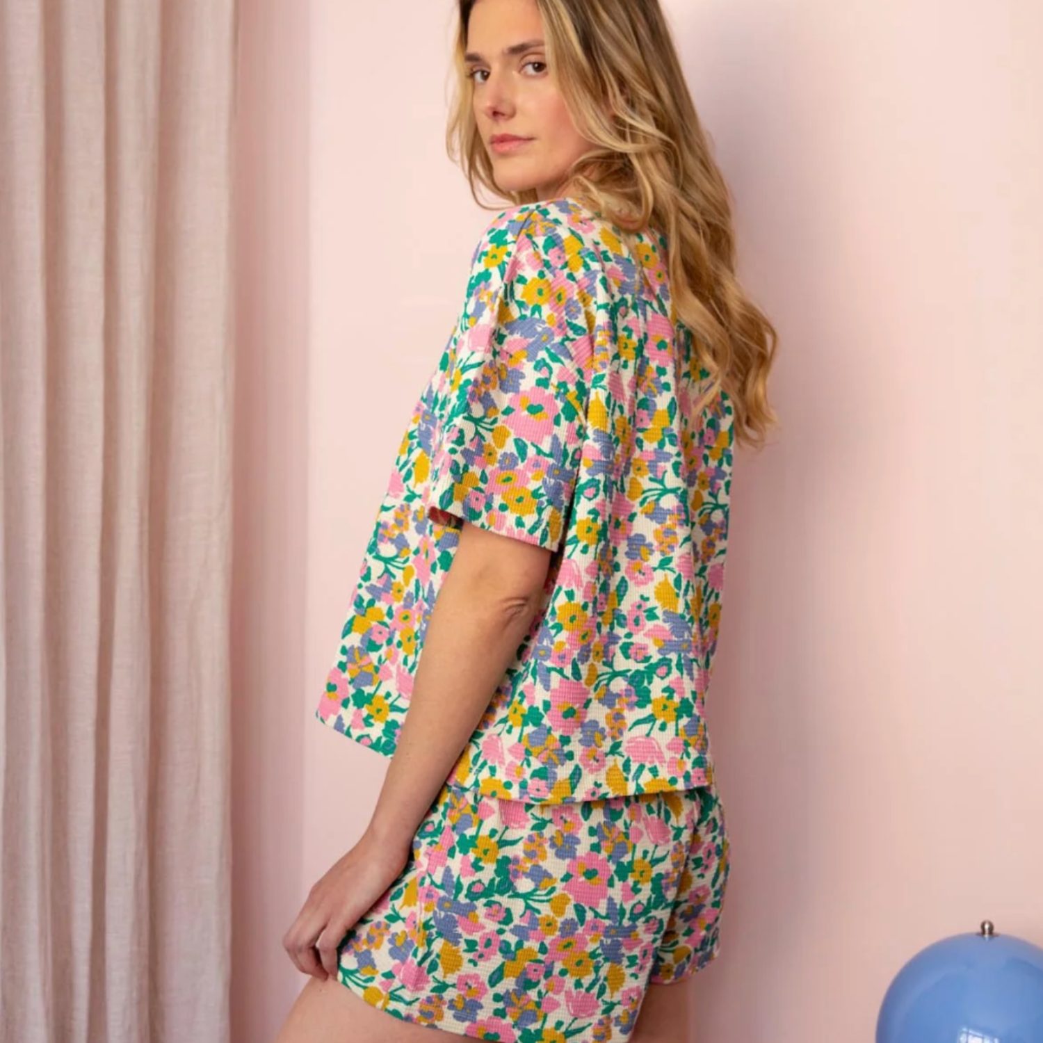 Pyjama violet Fleurs XL – Image 2