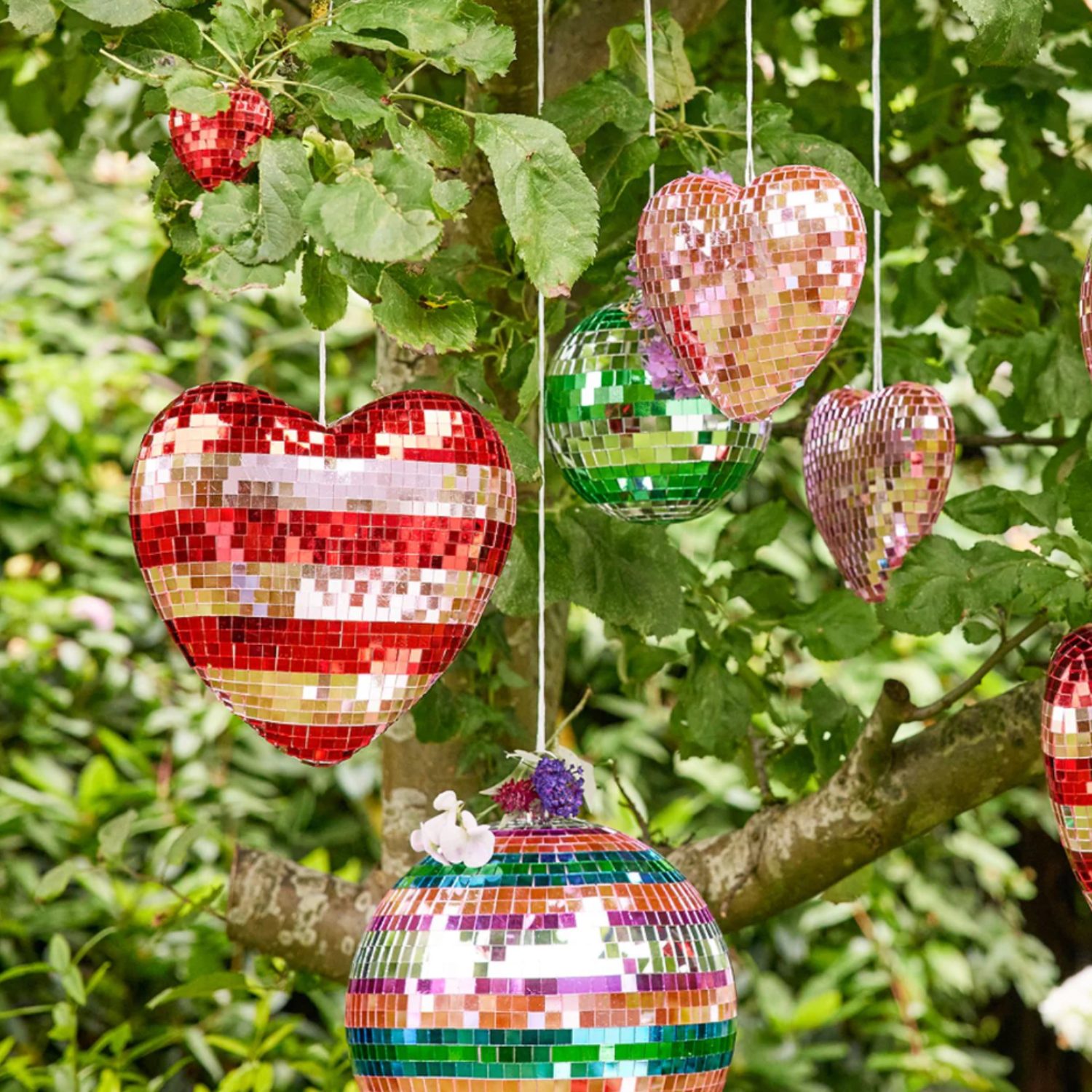 Boule disco coeur Rouge/rose – Image 2