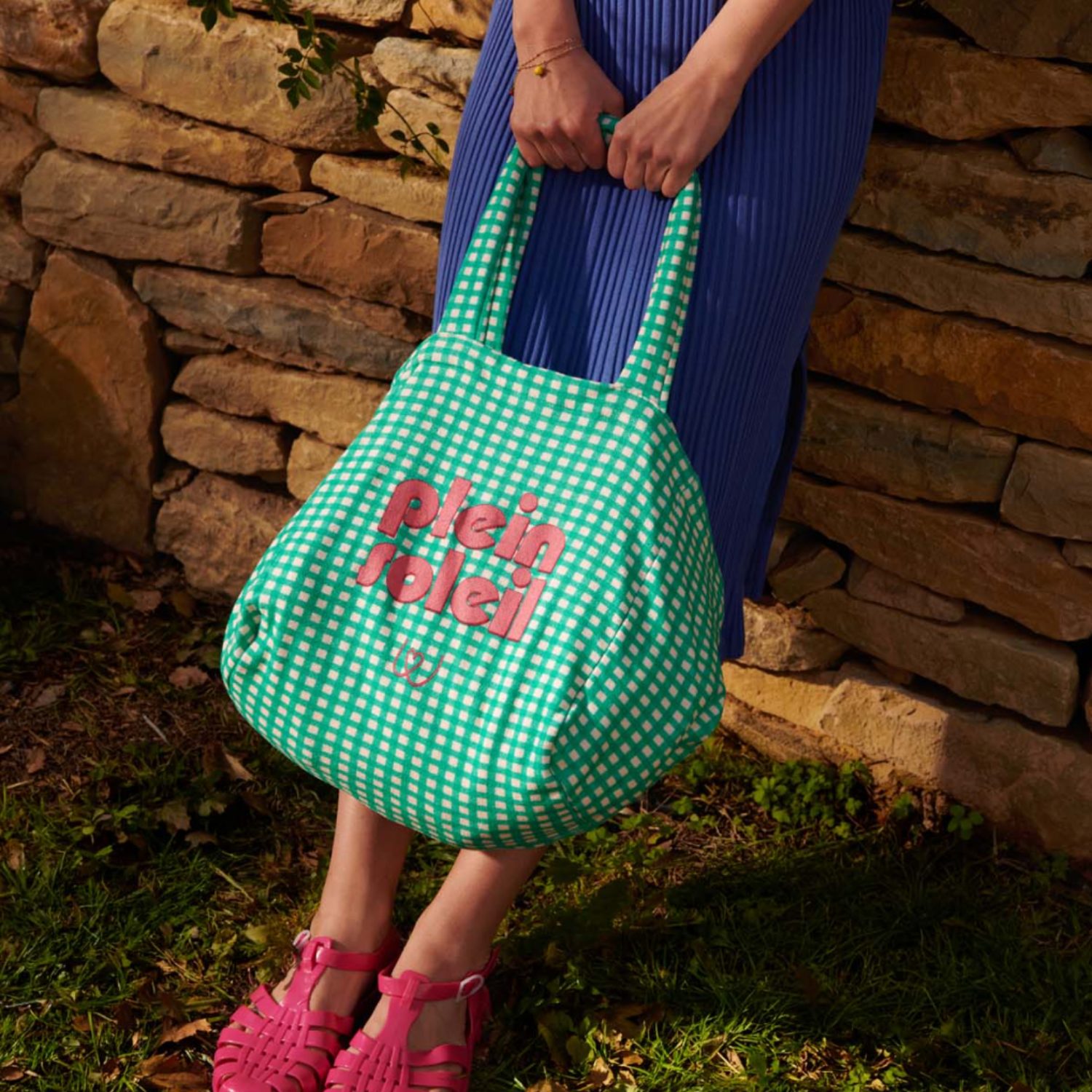 Sac éponge vichy vert Plein soleil – Image 2