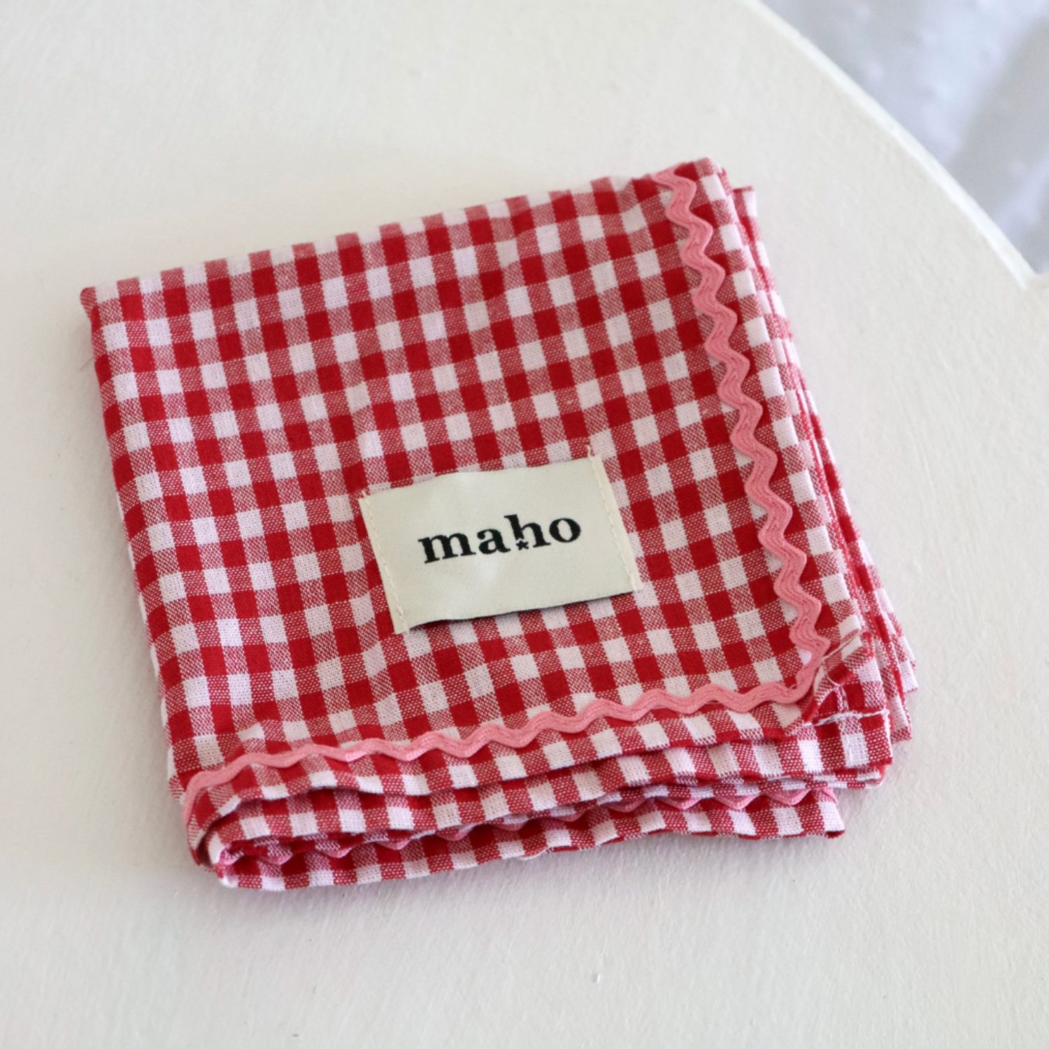 Foulard Marthe vichy rouge – Image 2