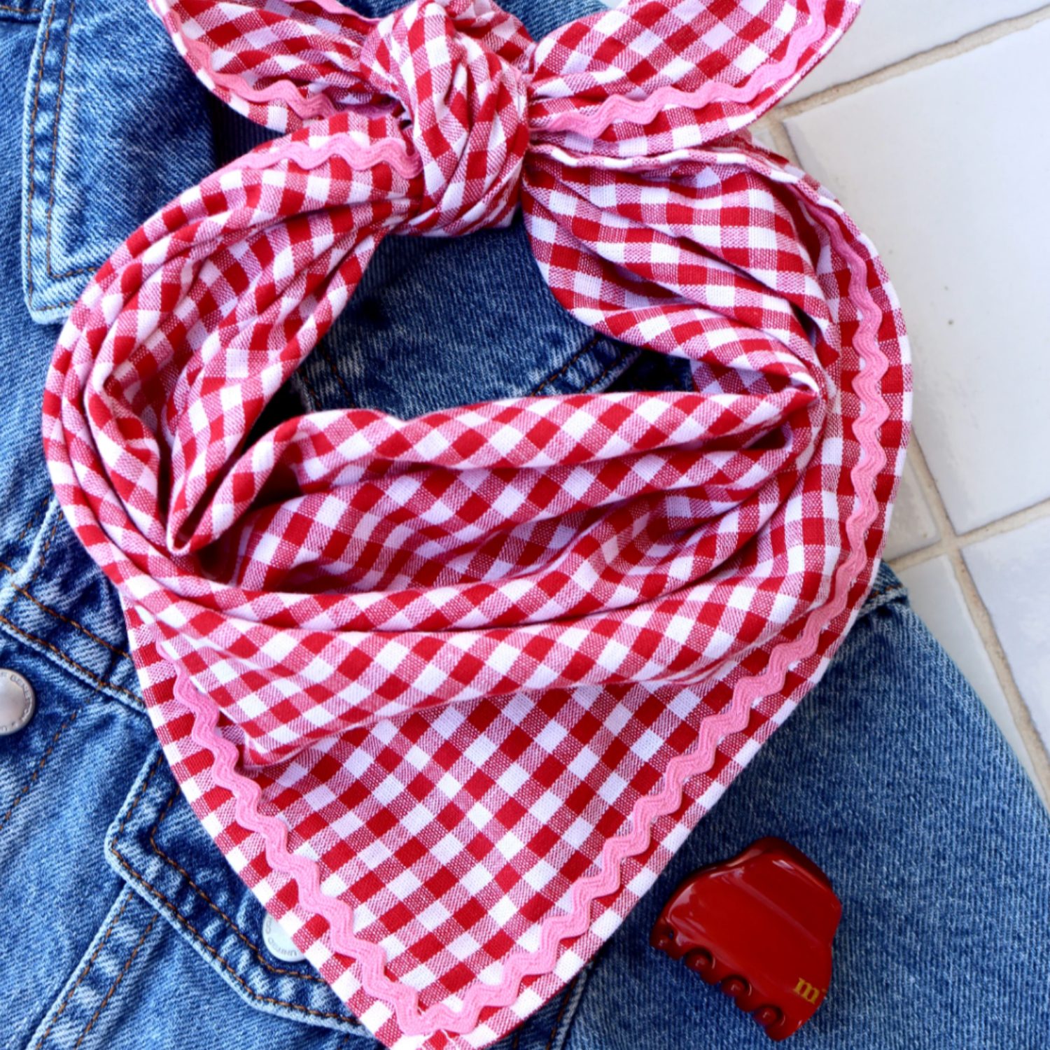 Foulard Marthe vichy rouge