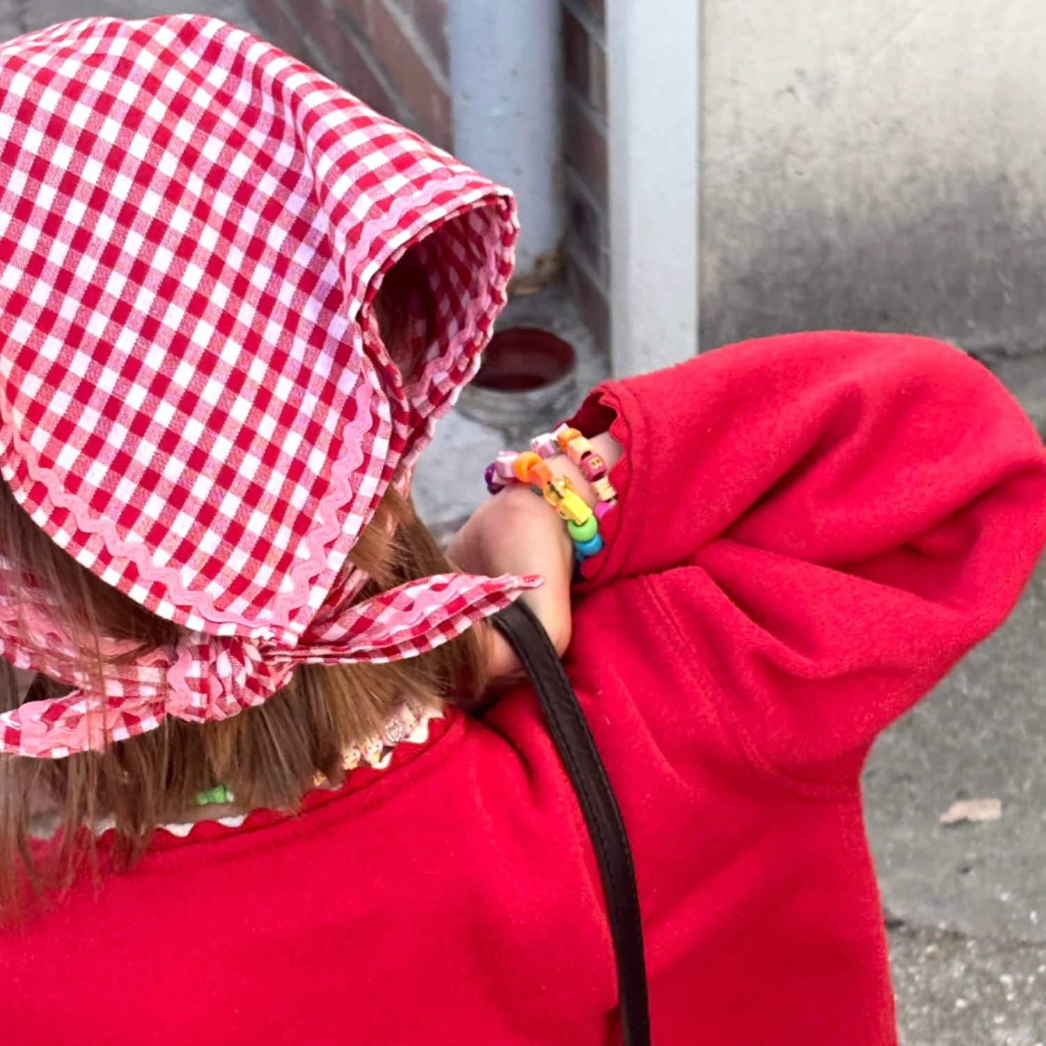 Foulard Marthe vichy rouge – Image 3