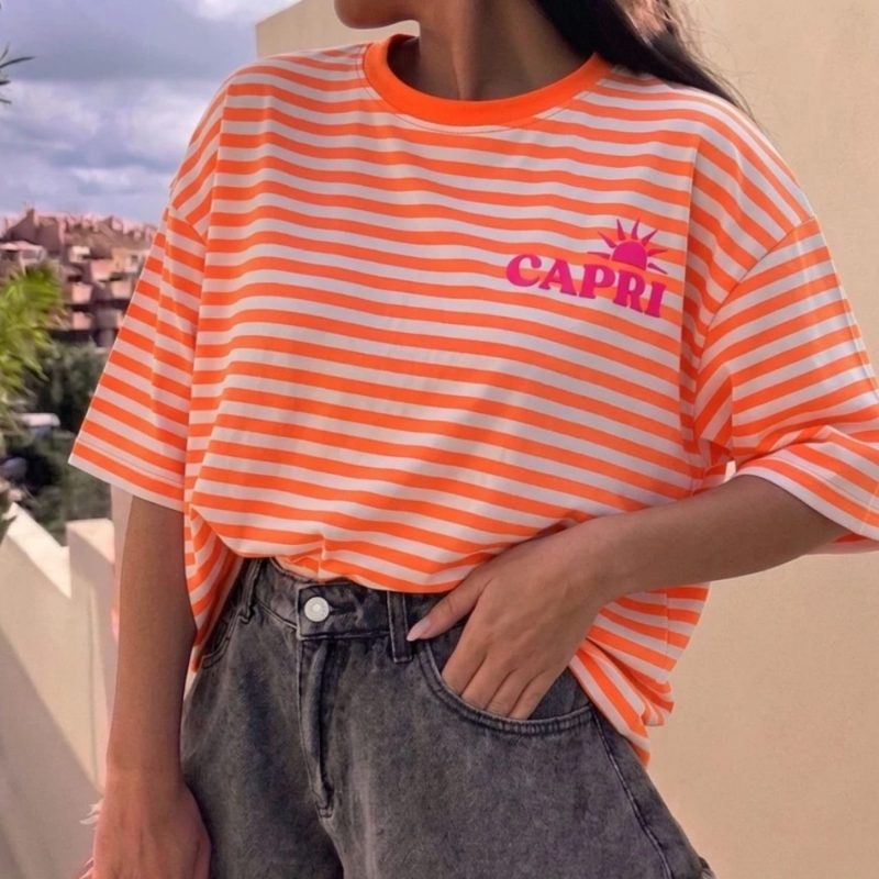 T-shirt rayures oranges Capri