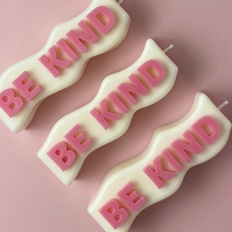 Bougie Be king blanc/rose