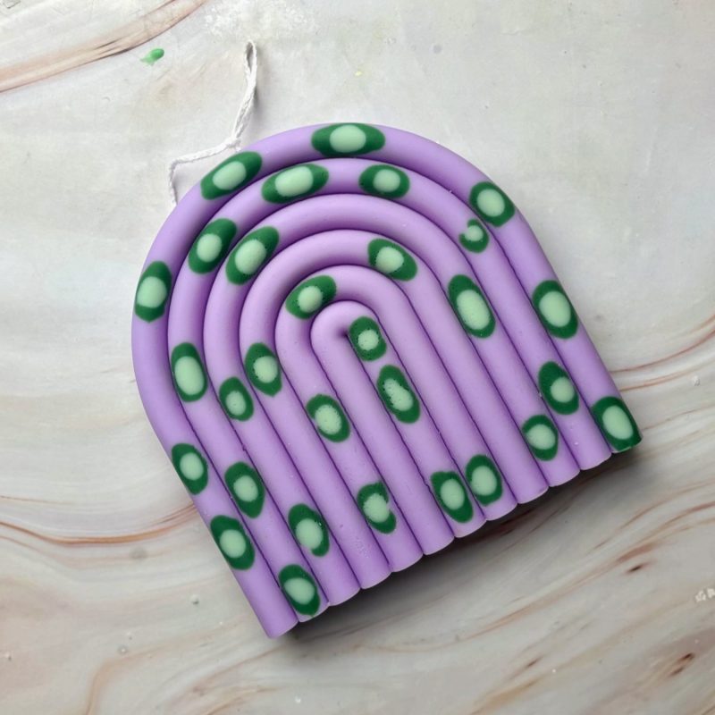 Bougie Rainbow violet/vert