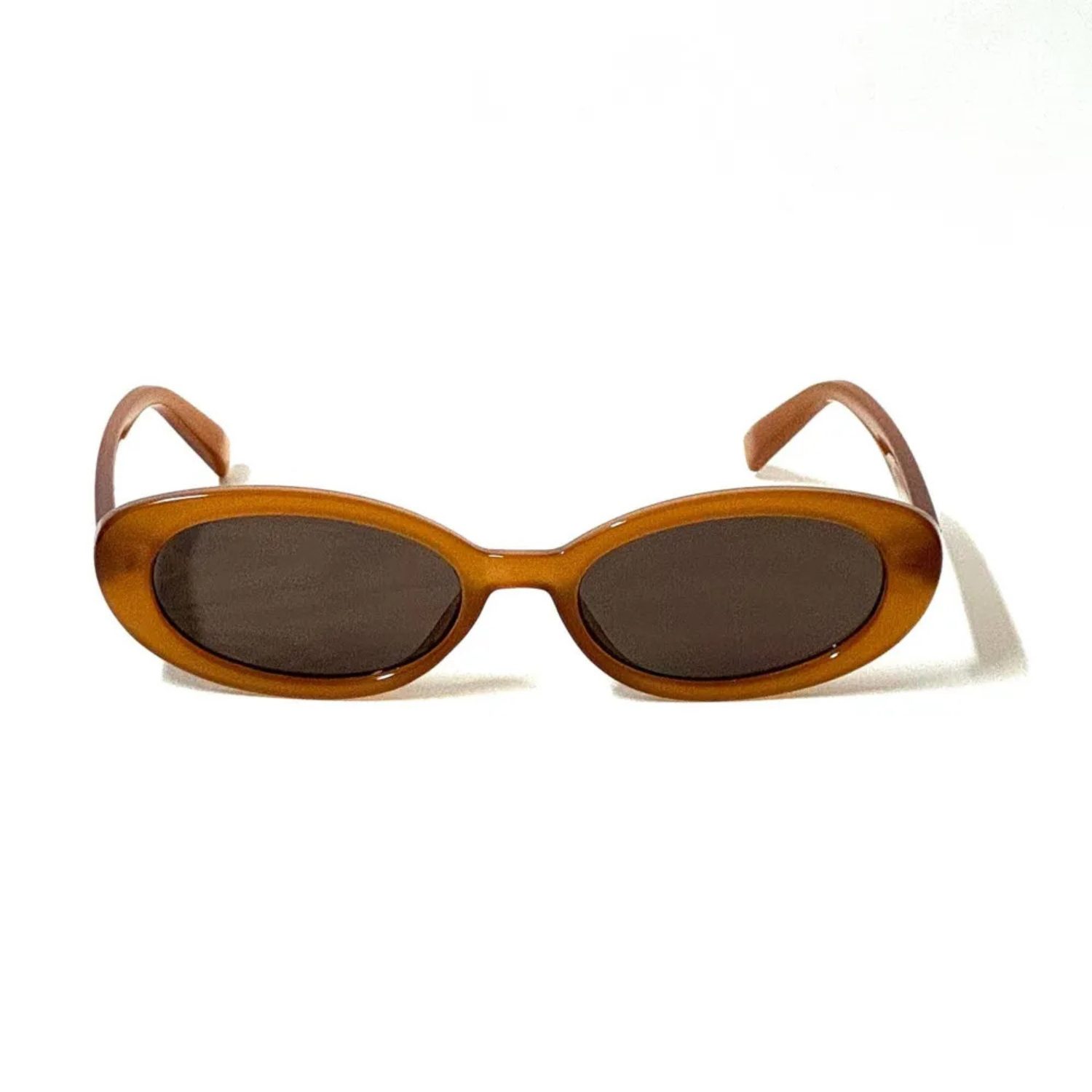 Lunettes de soleil ovales – Slow Fire Caramel Marron – Image 2