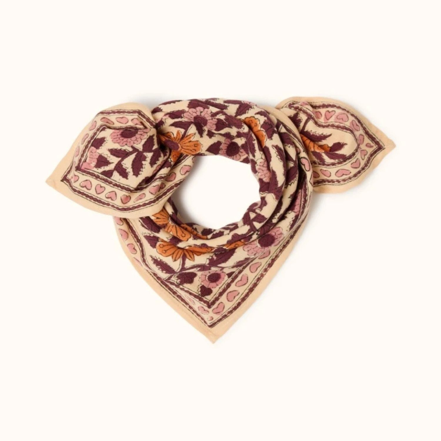 Petit foulard - Coeur Flamingo