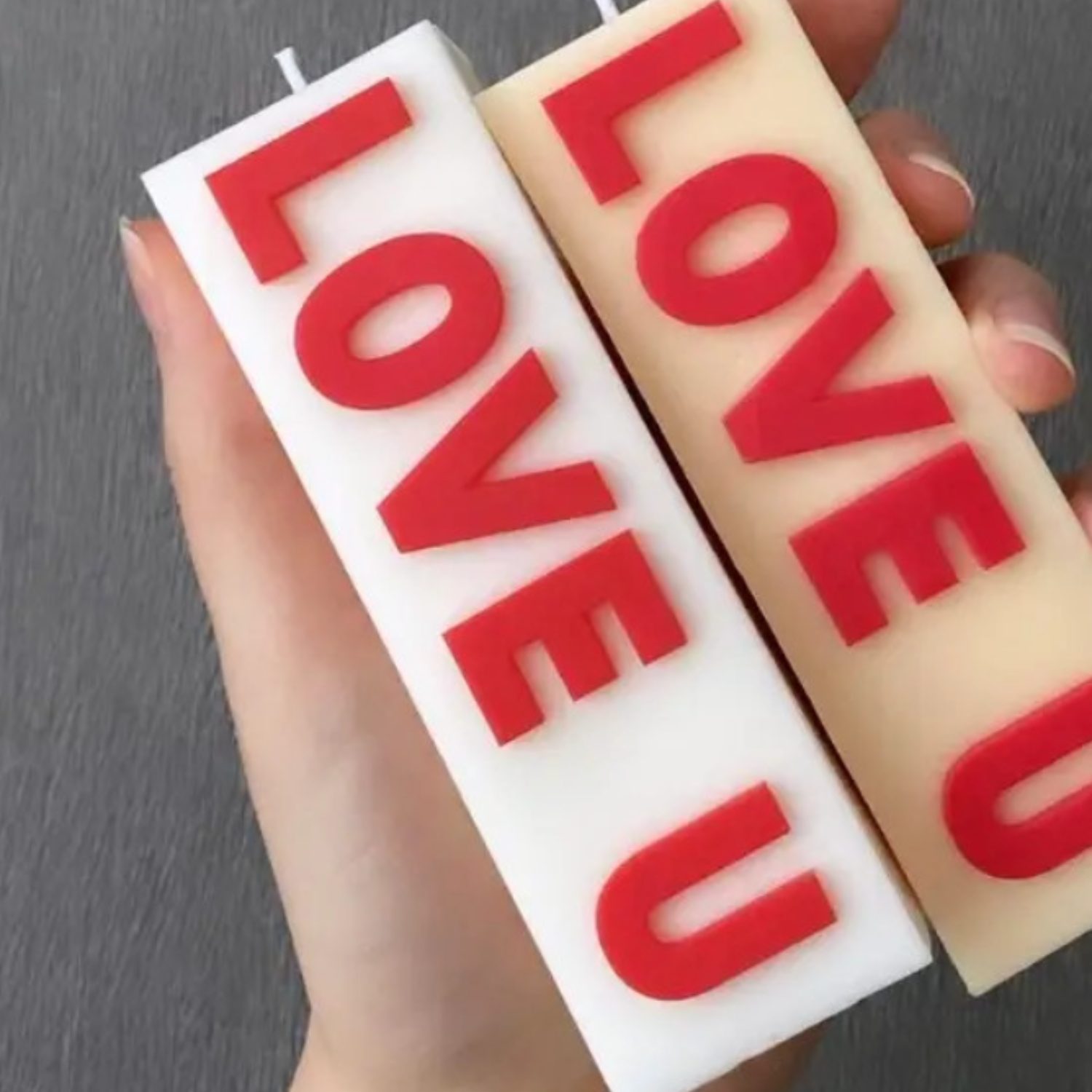 Bougie Love U blanc/rouge