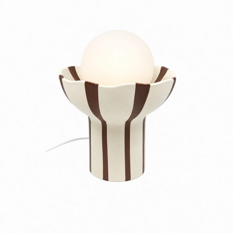 Lampe à poser en verre – Albert Chocolat