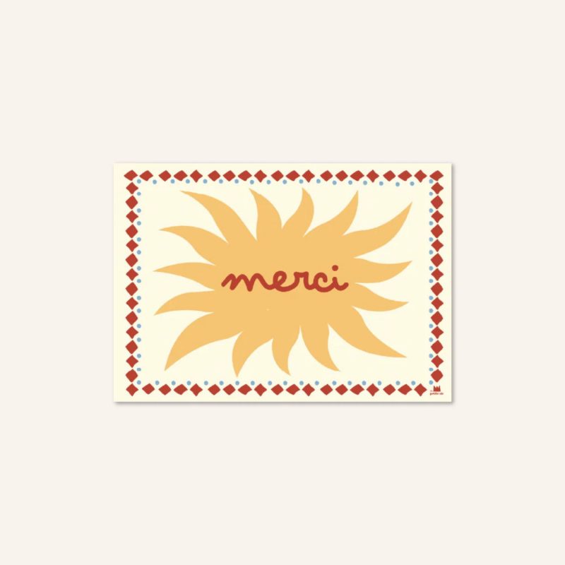 Mini carte "Merci" Soleil