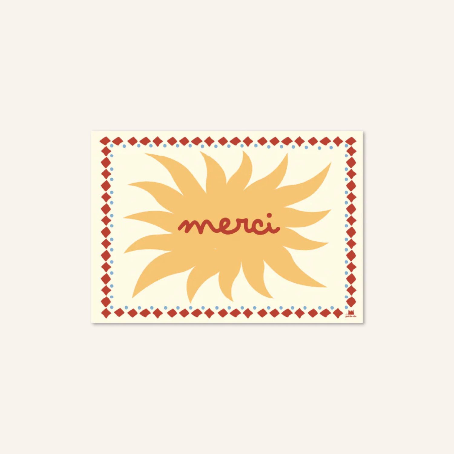Mini carte "Merci" Soleil