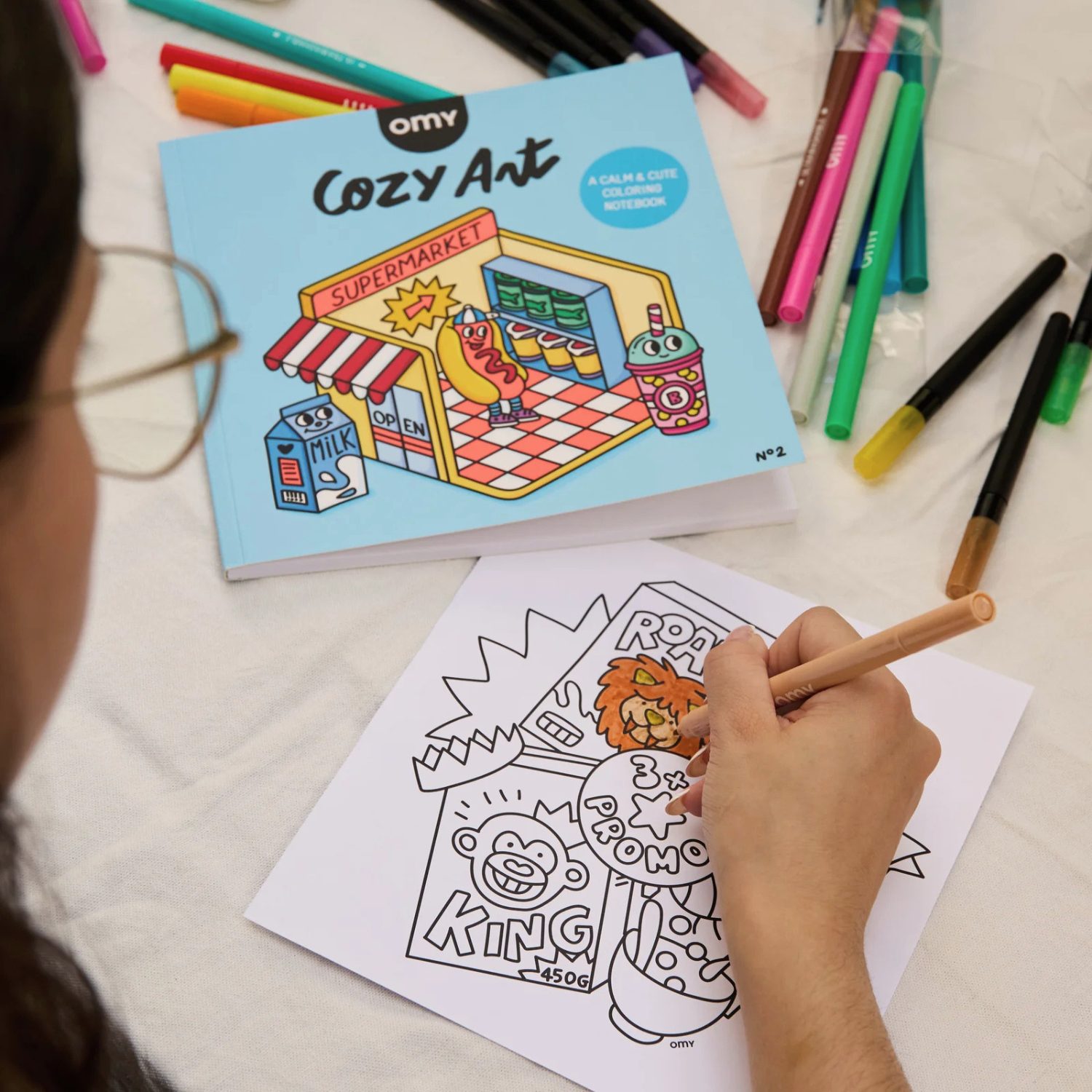 Coloriage adulte Cozy Art – Super Market (28 pages détachables)