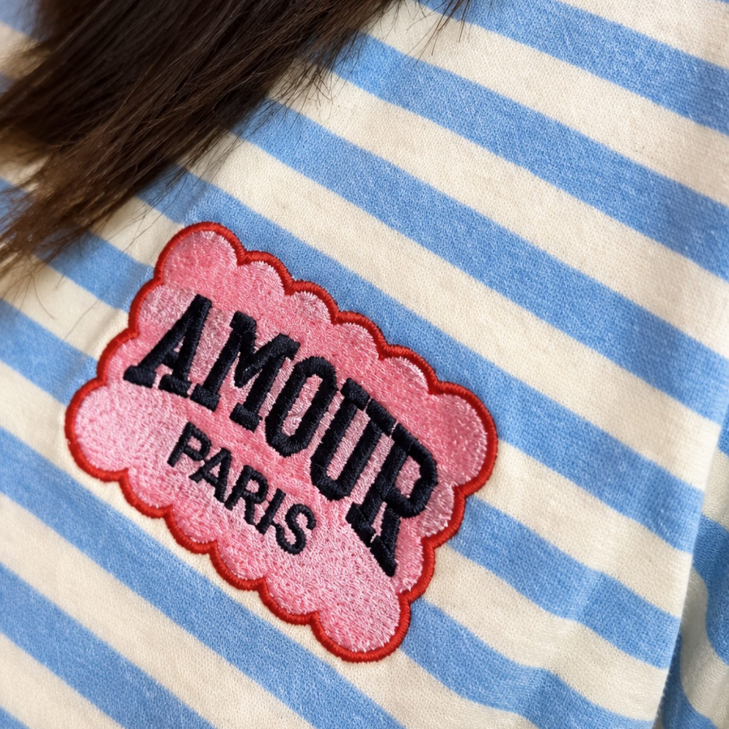 T-shirt stripes – Amour Paris Bleu & Beige – Image 2