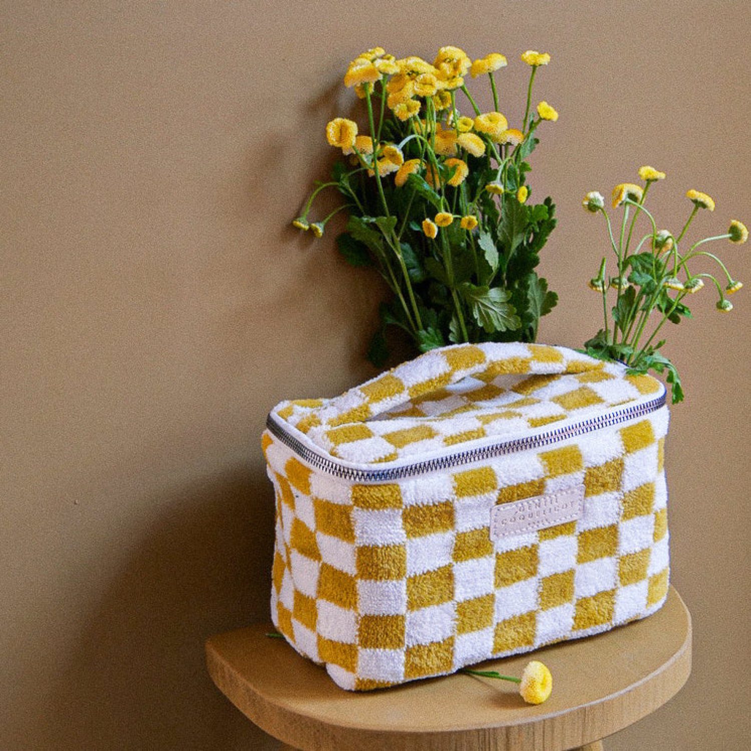 Vanity éponge damier – Ocre