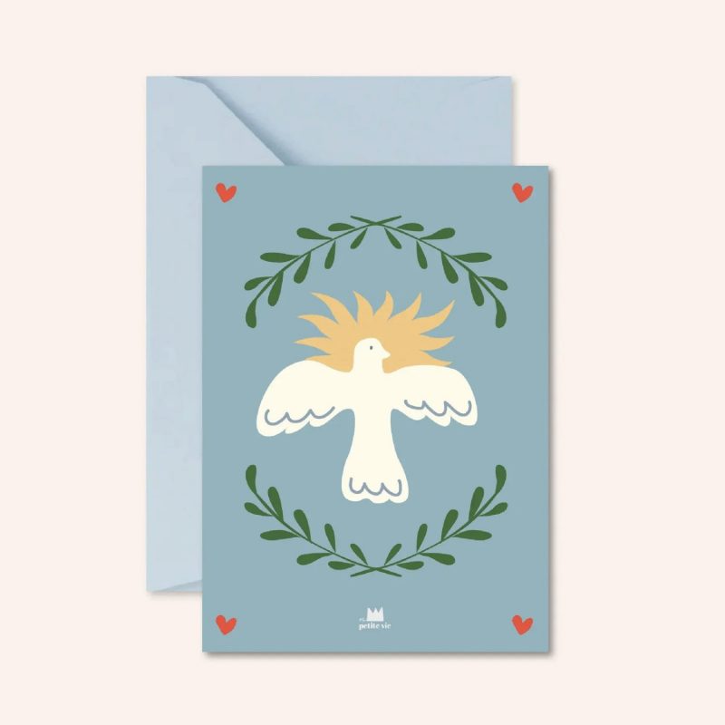 Carte Baptême ou Communion – Oiseau Soleil