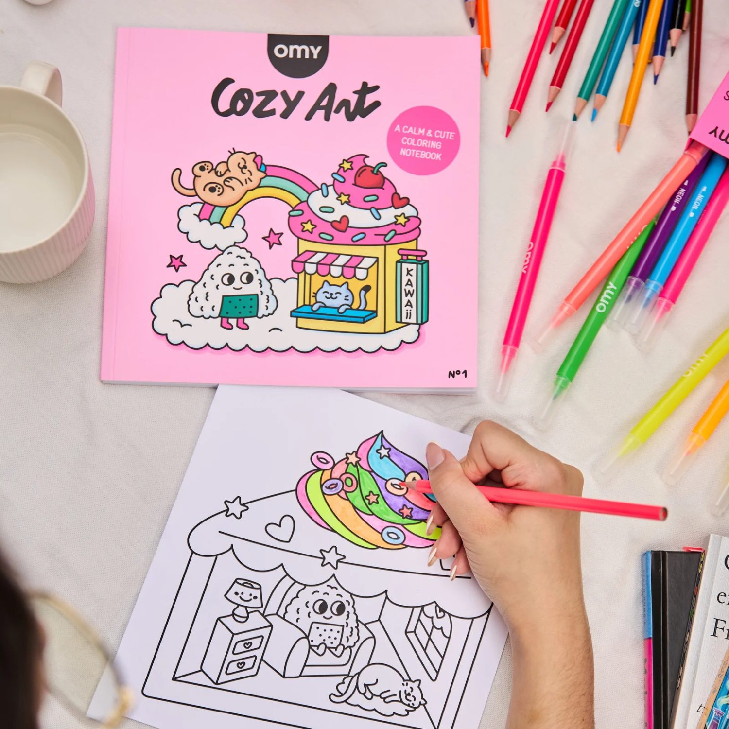 Coloriage adulte Cozy Art – Kawaii (28 pages détachables) – Image 2