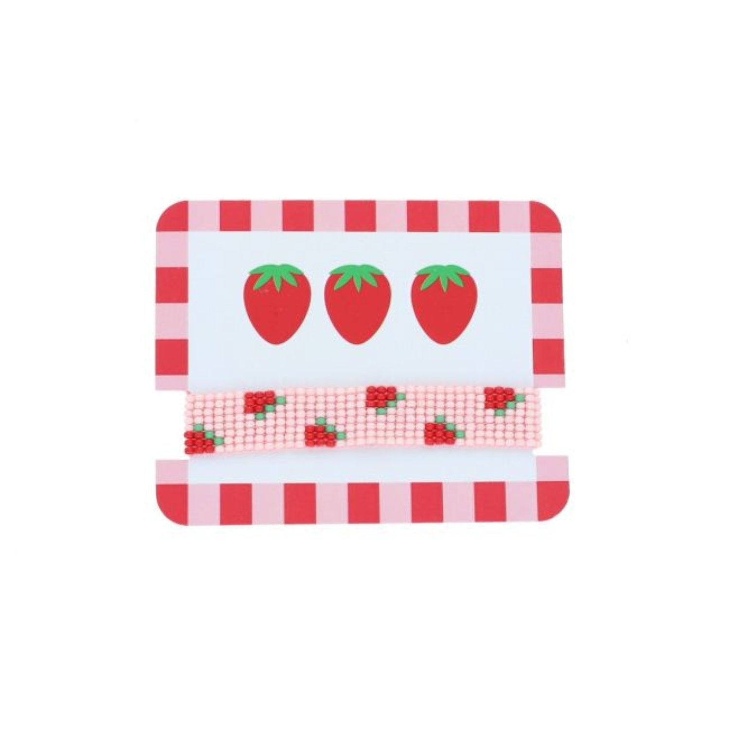 Bracelet en perles tissées - fraises