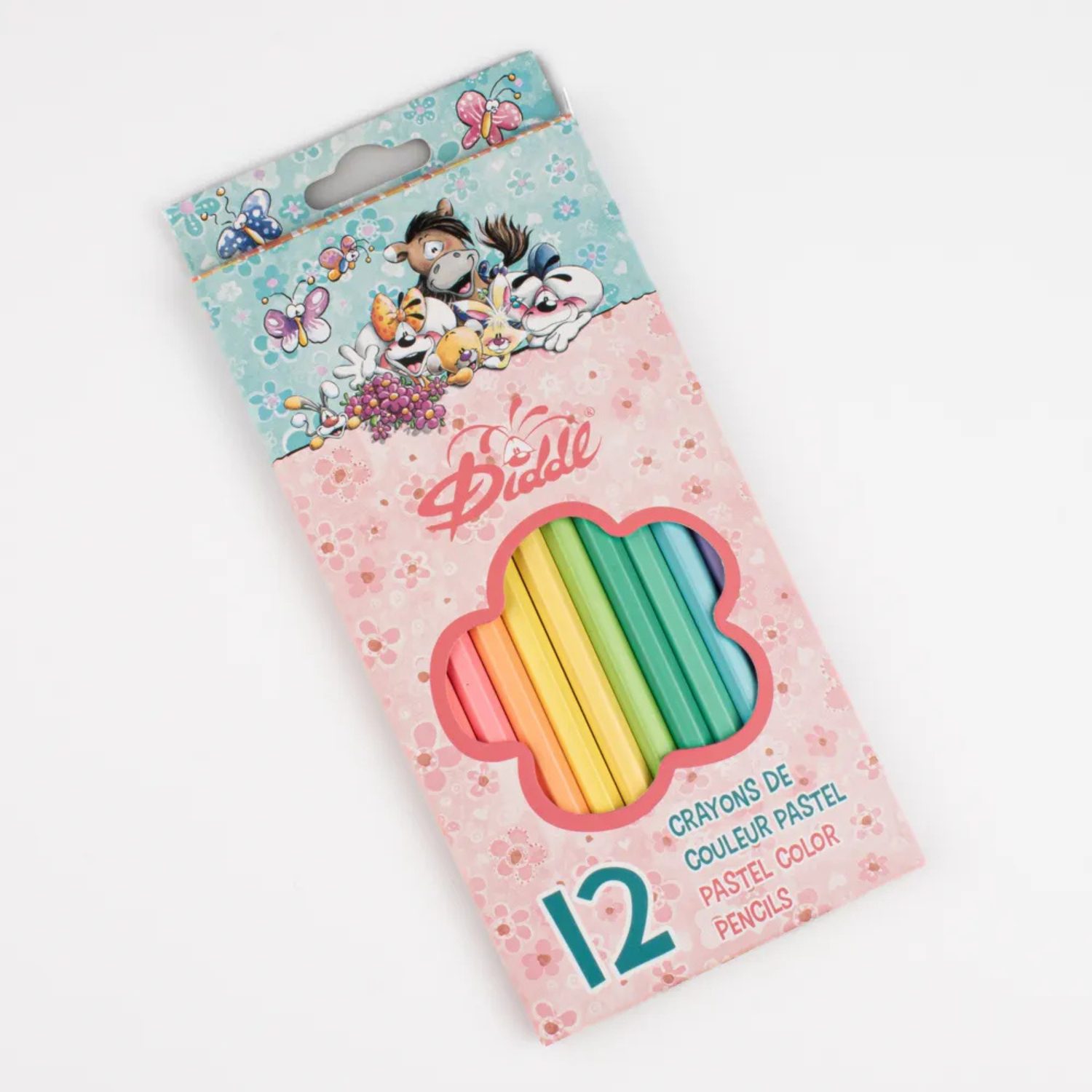 Boîte de 12 crayons de couleur pastel Diddl