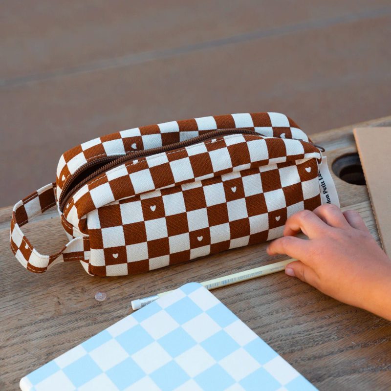 Trousse damier coeur