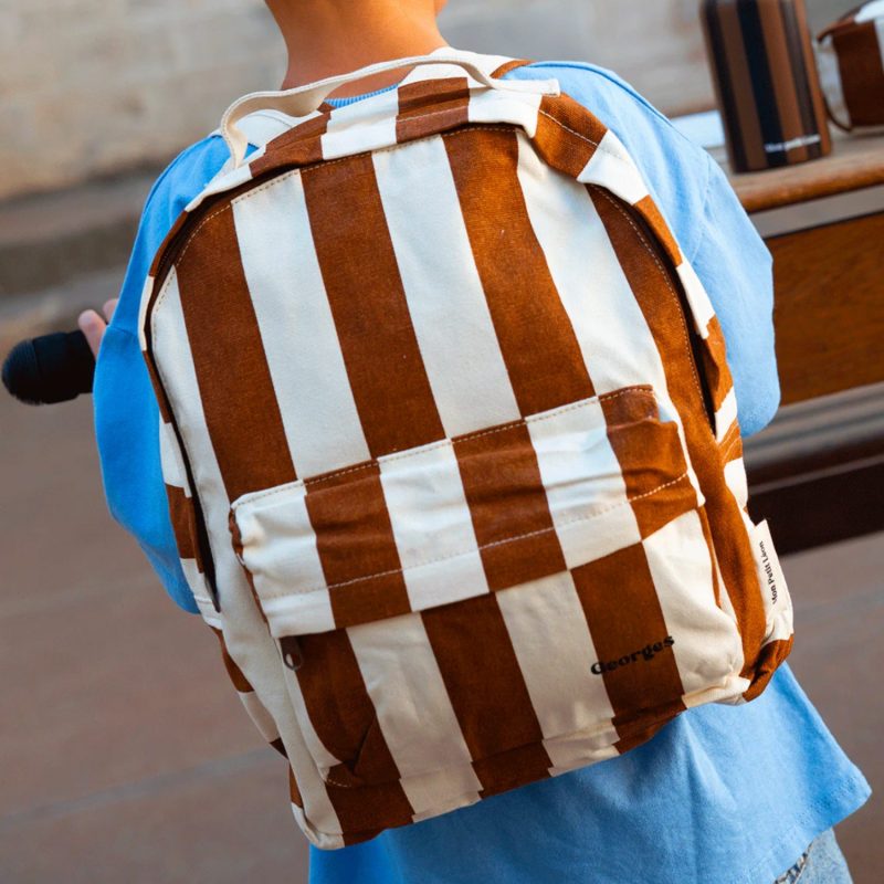 Sac à dos stripes beige/marron