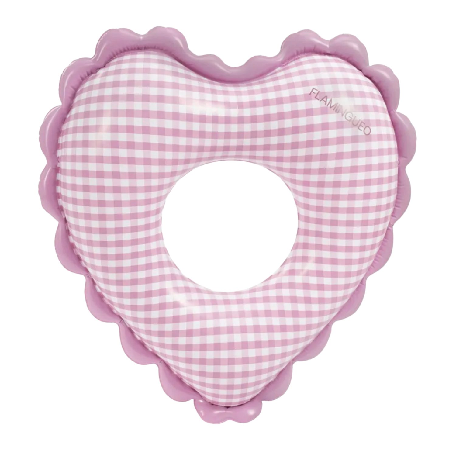 Bouée coeur vichy violette