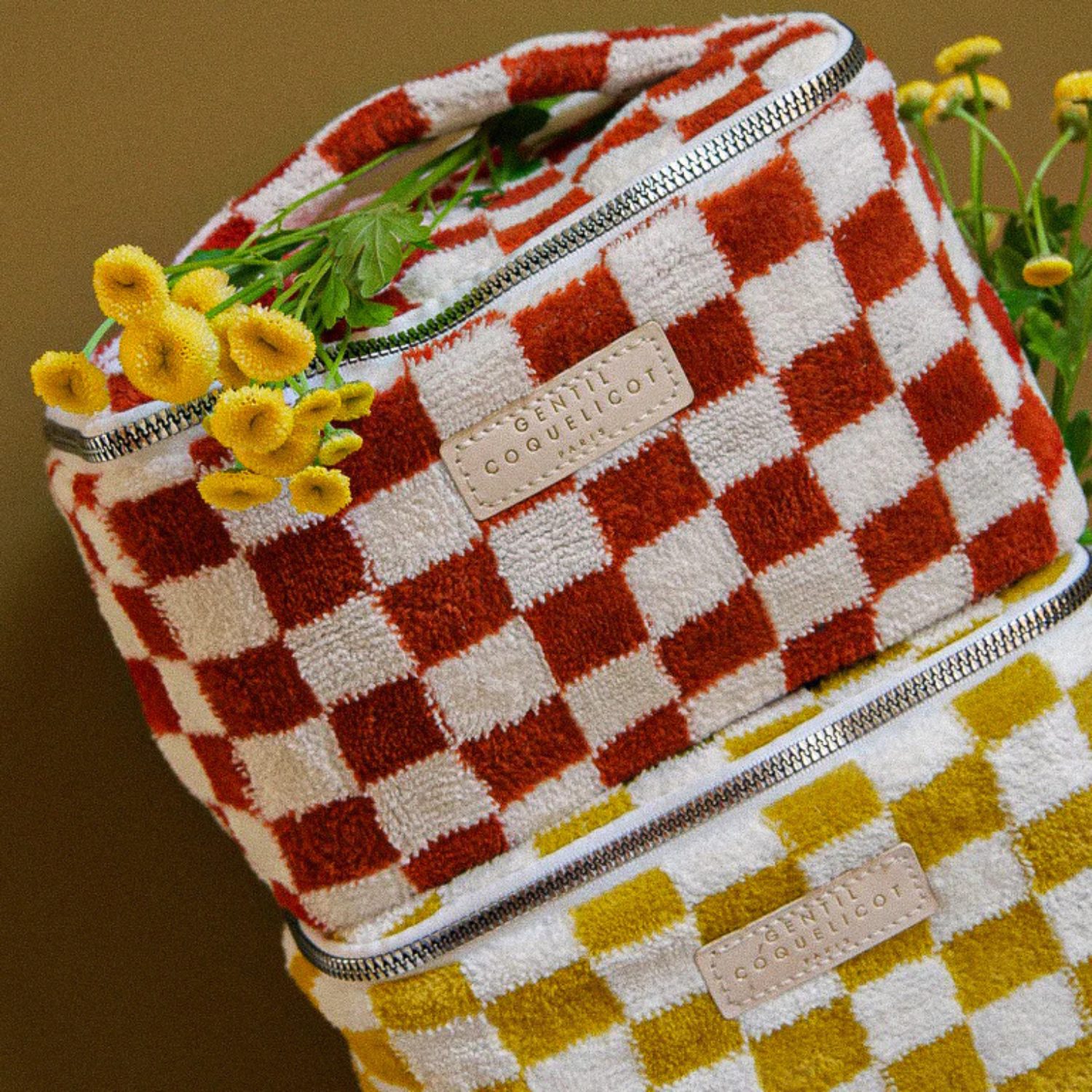 Vanity éponge damier – Rouge – Image 2