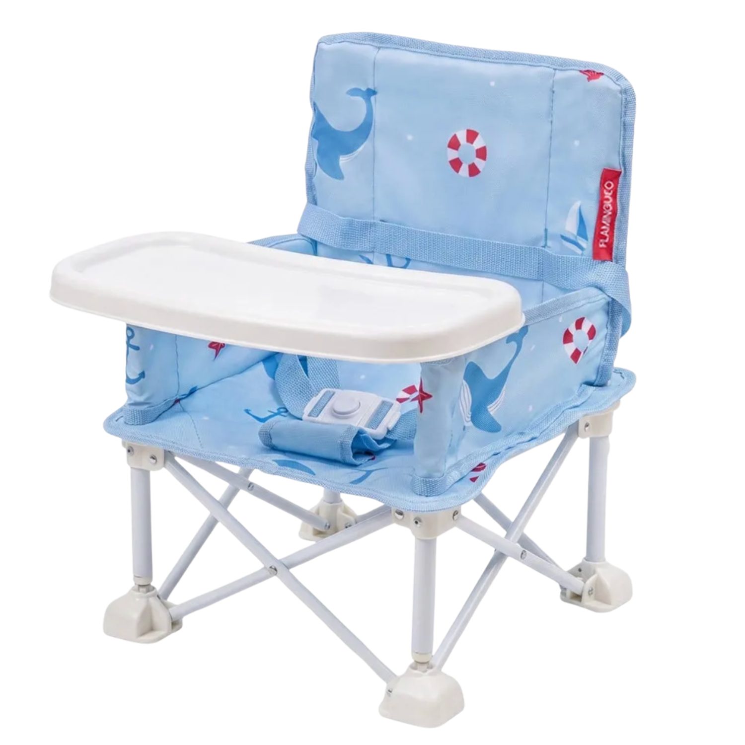Chaise bleue + petit plateau