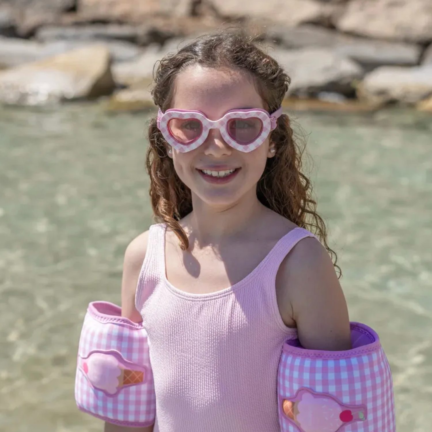 Lunettes de natation coeur vichy – Image 2