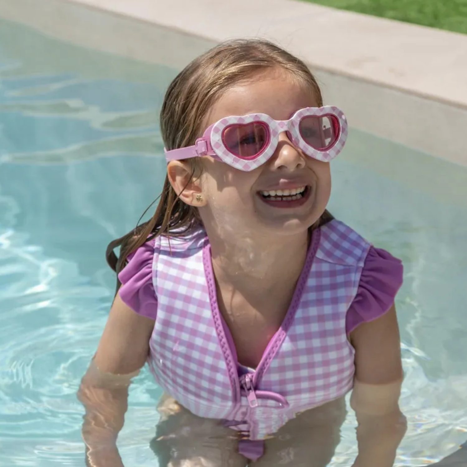Lunettes de natation coeur vichy – Image 3