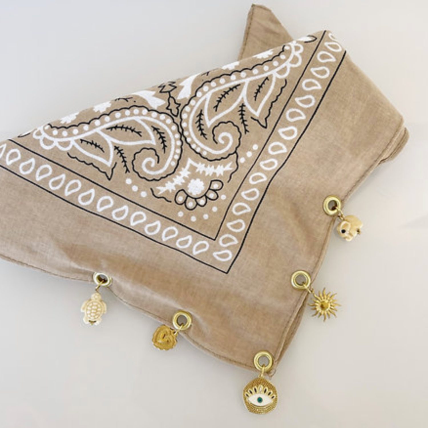 Bandana bijou beige