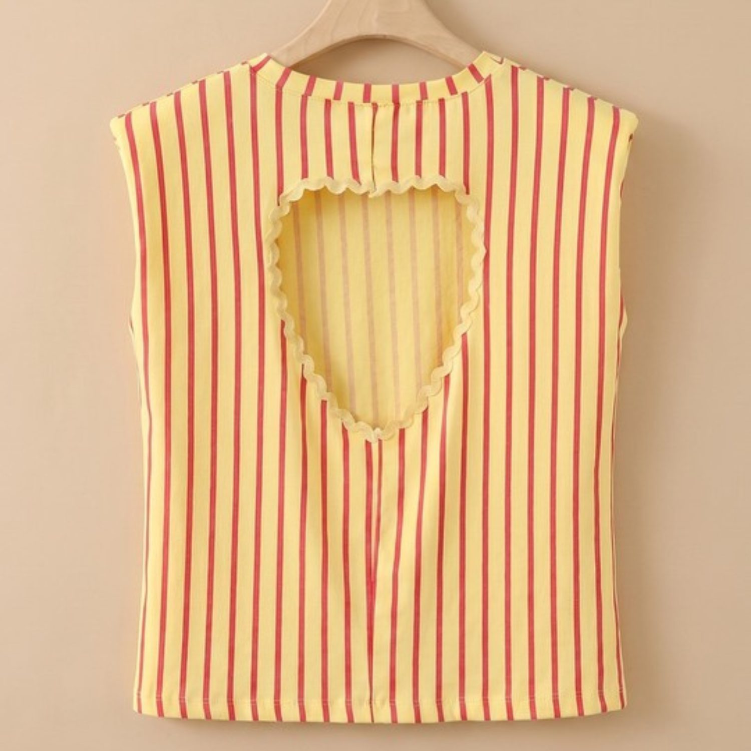 T-shirt stripes coeur dos - Jaune & Rose – Image 3