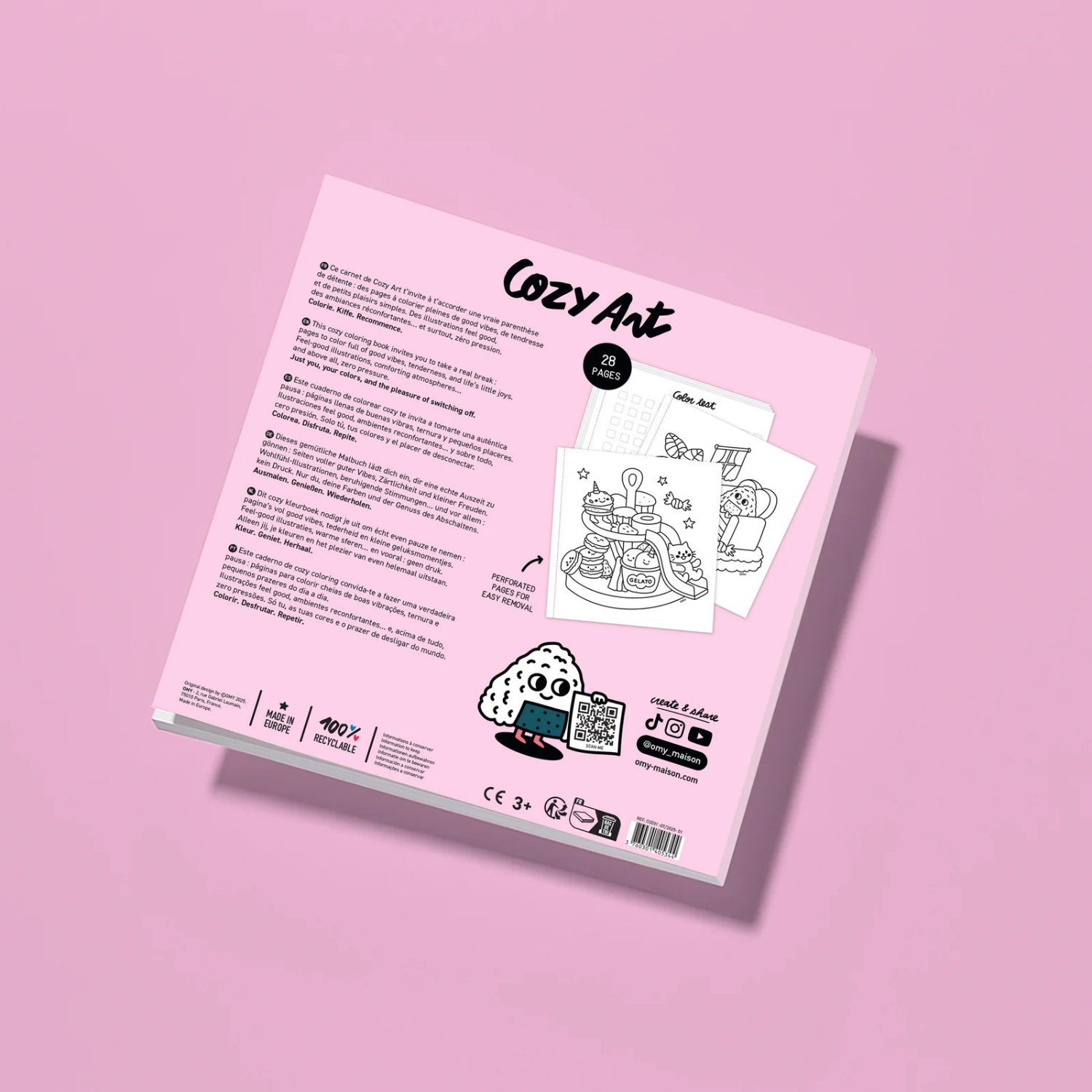 Coloriage adulte Cozy Art – Kawaii (28 pages détachables) – Image 3