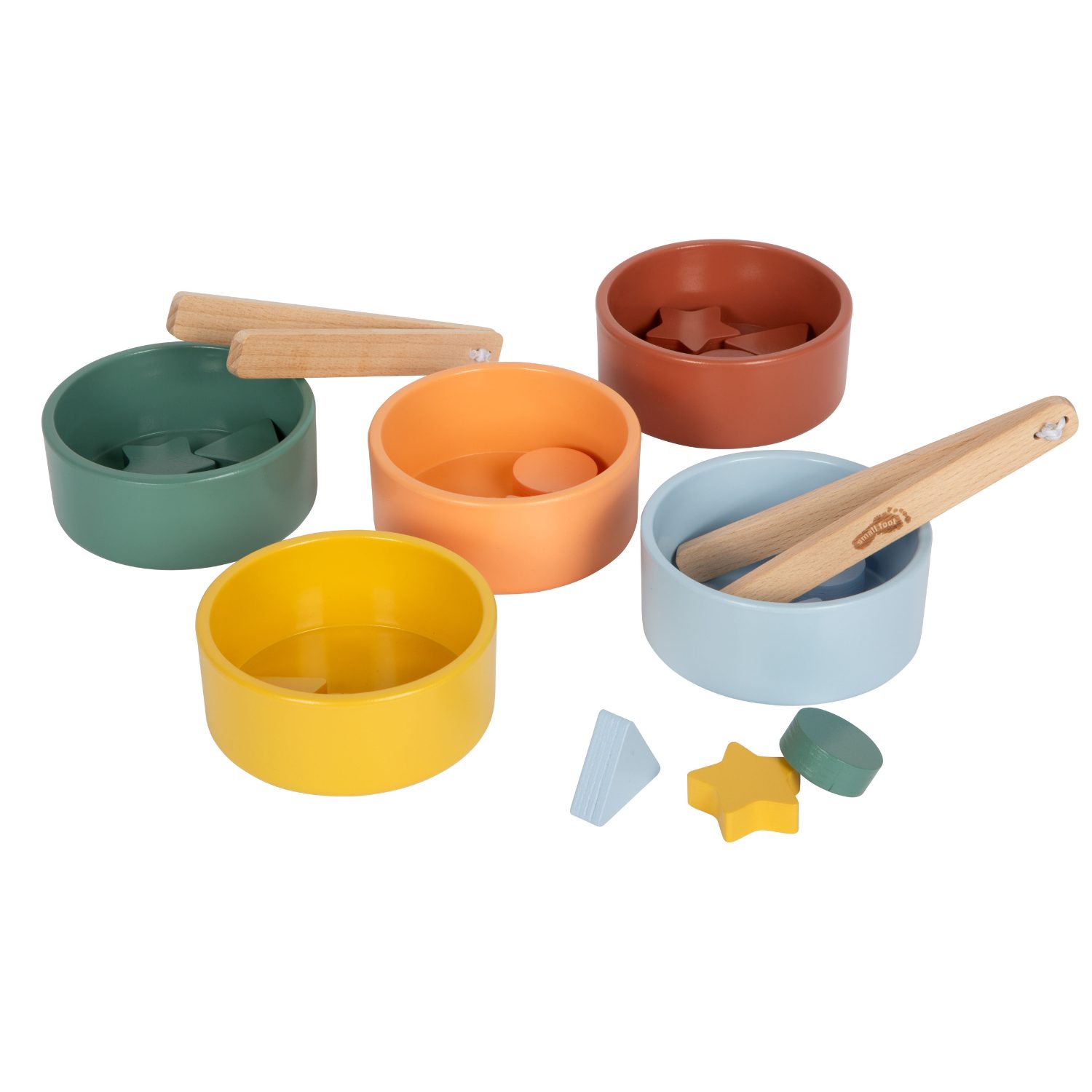 Jeu de tri Montessori bols et pinces – 5 couleurs