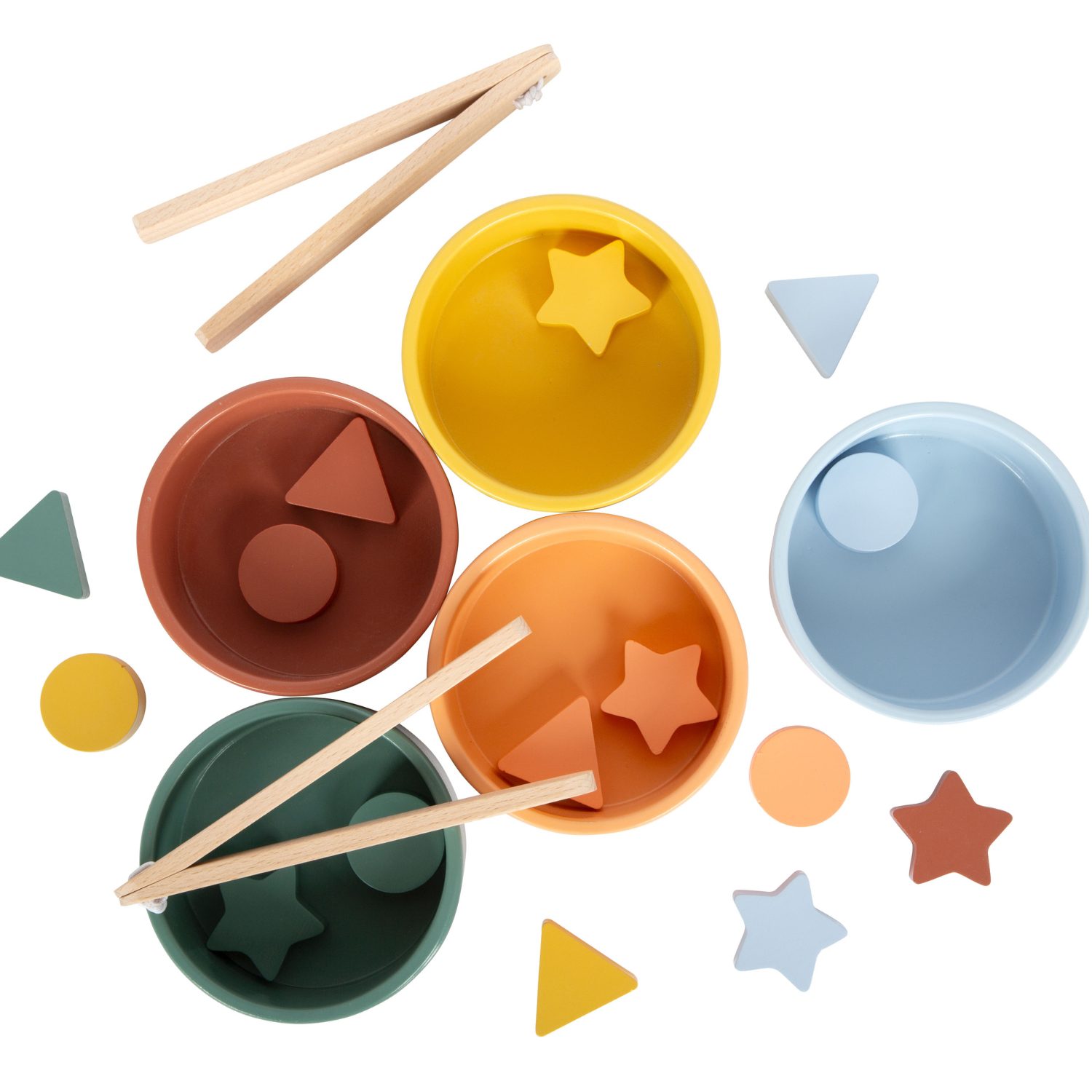 Jeu de tri Montessori bols et pinces – 5 couleurs – Image 2