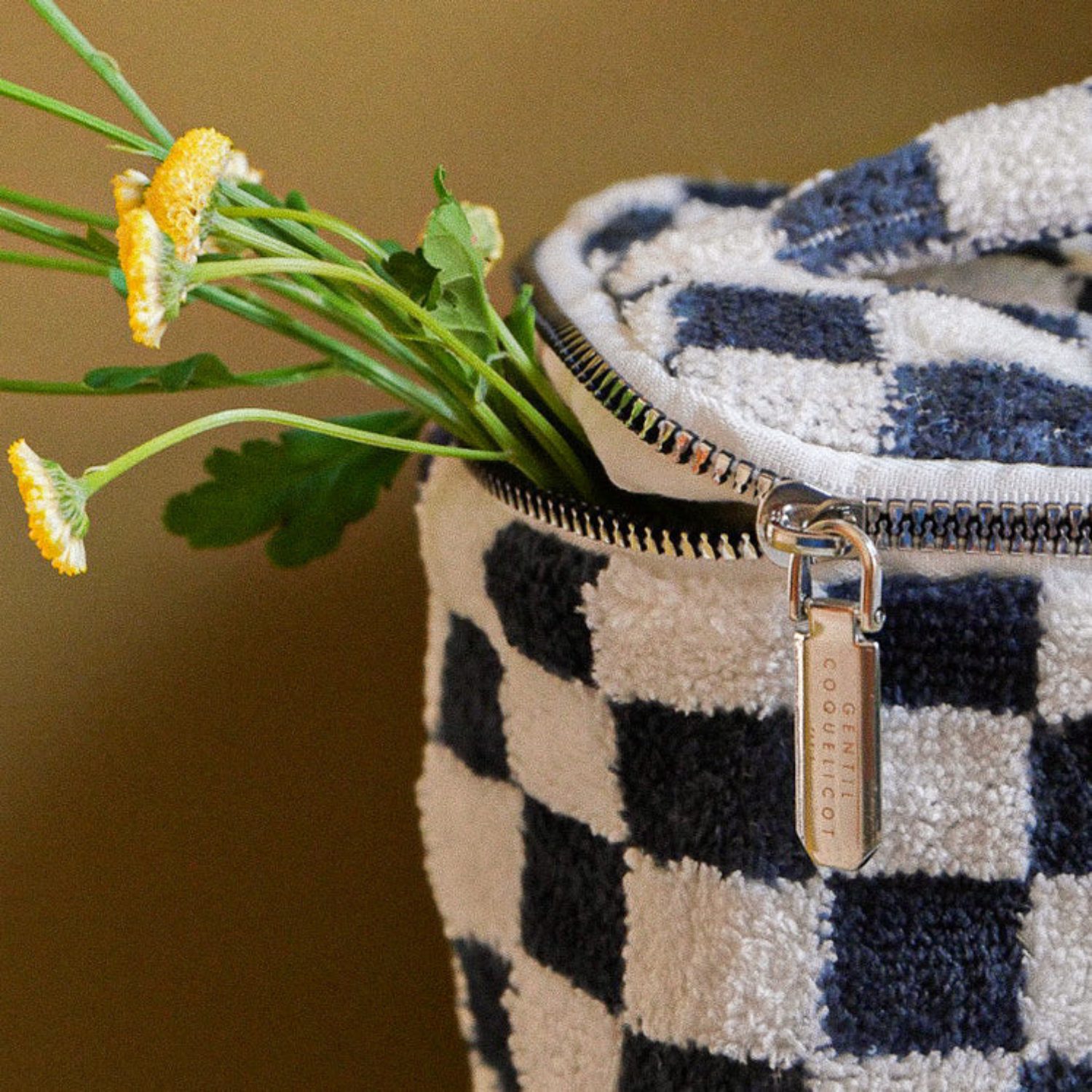 Vanity éponge damier – Bleu – Image 2