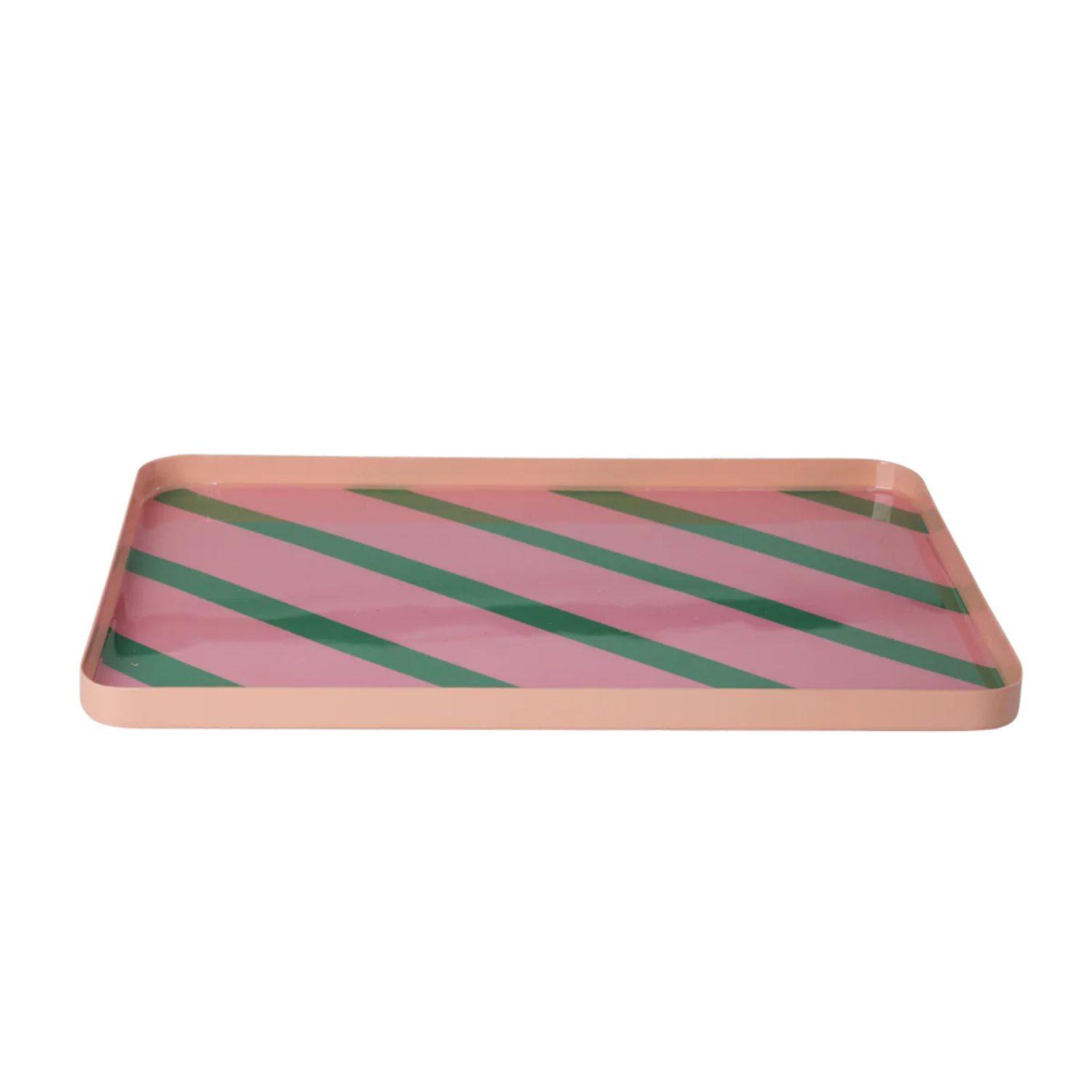 Plateau métal – Rayures Rose et Vert – Image 3
