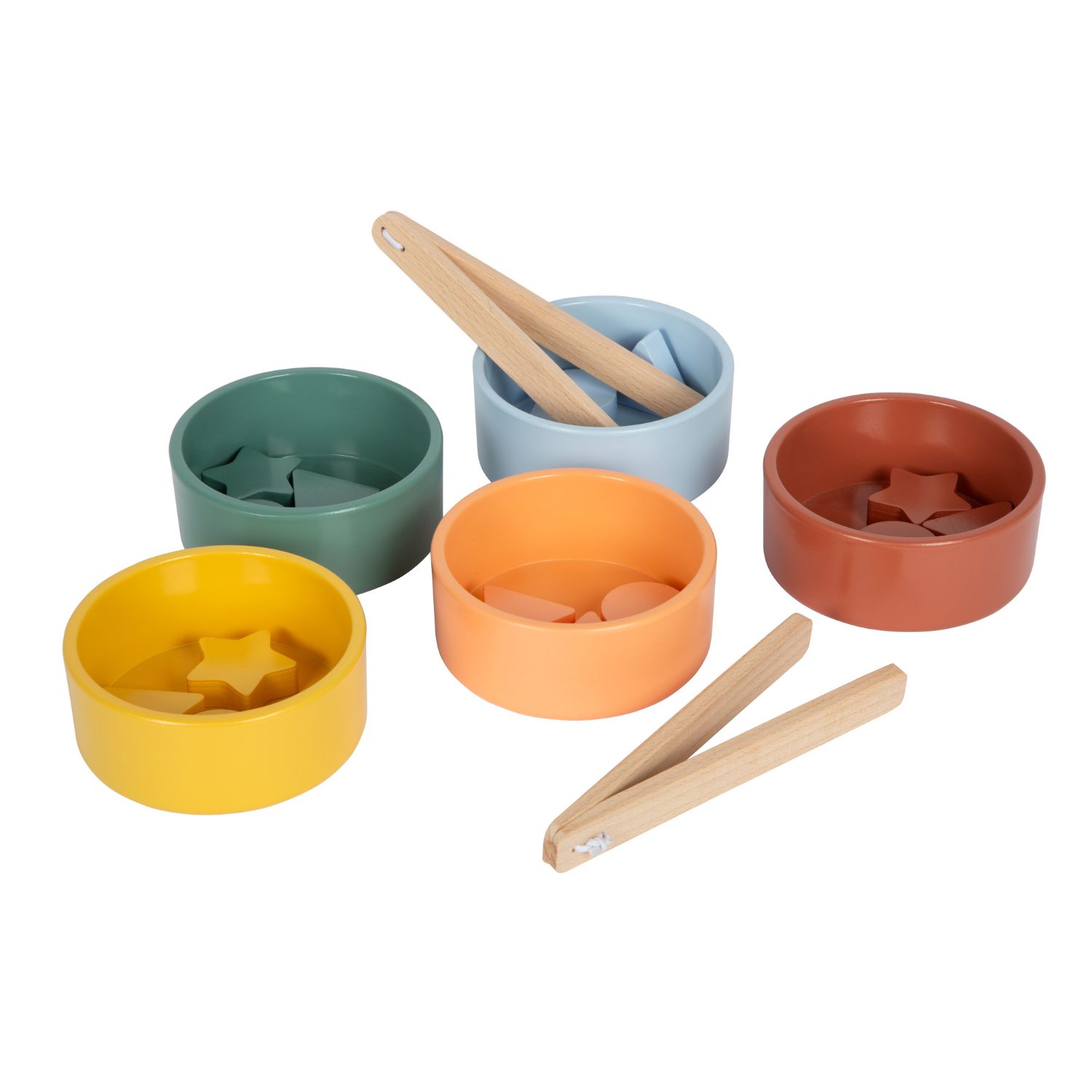 Jeu de tri Montessori bols et pinces – 5 couleurs – Image 3