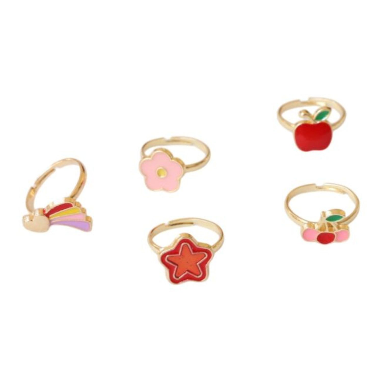 Coffret étoile 5 bagues enfant - fruits et étoiles – Image 2