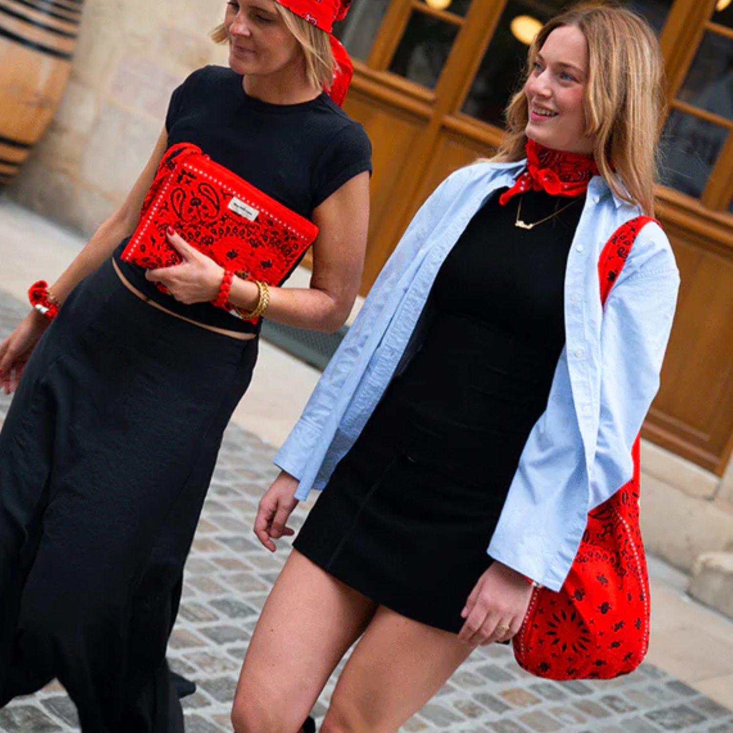 Pochette matelassée en coton – Bandana Rouge – Image 3