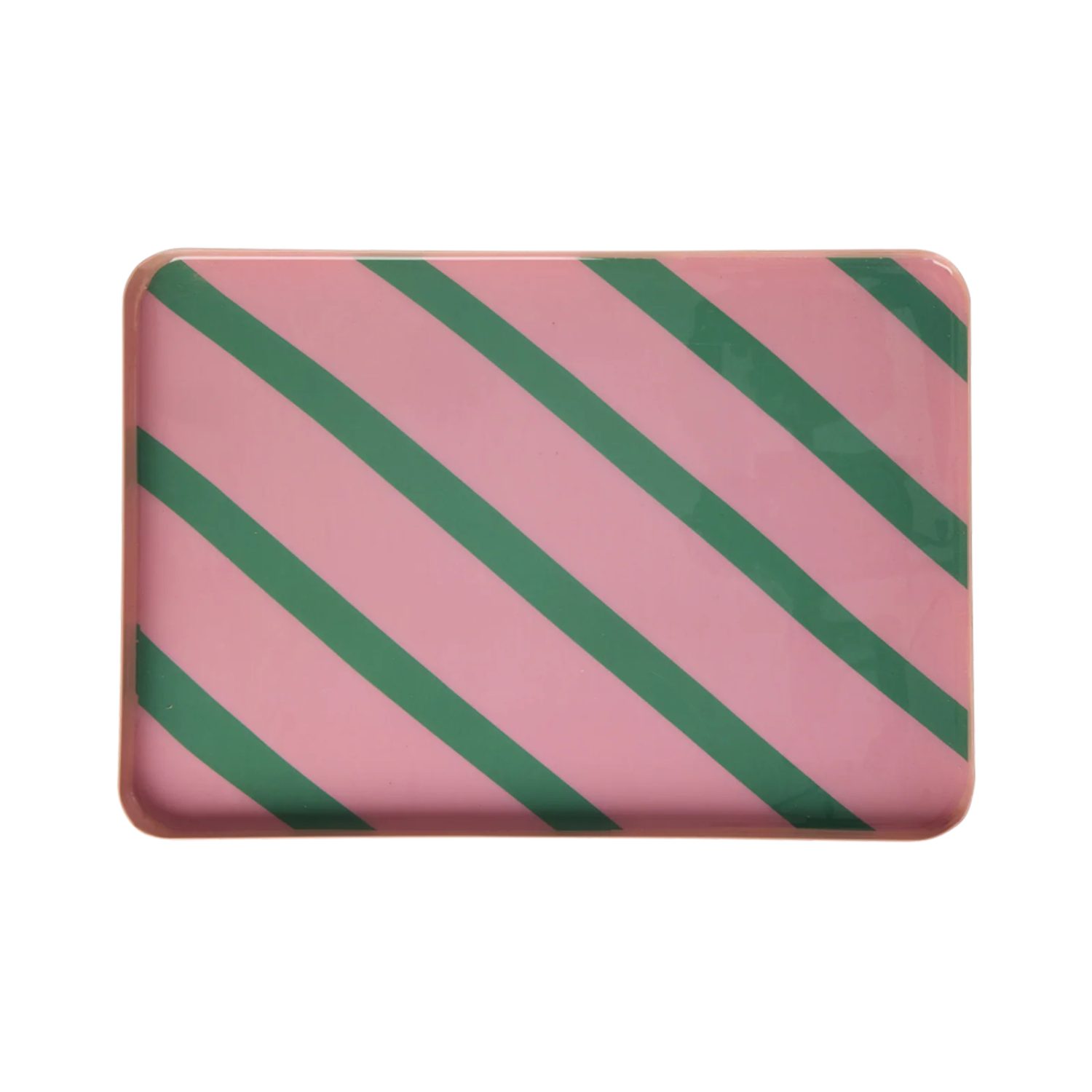 Plateau métal – Rayures Rose et Vert – Image 2
