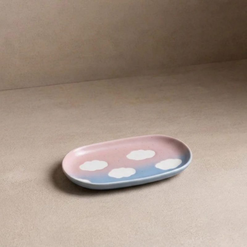 Mini plateau nuage rose/bleu