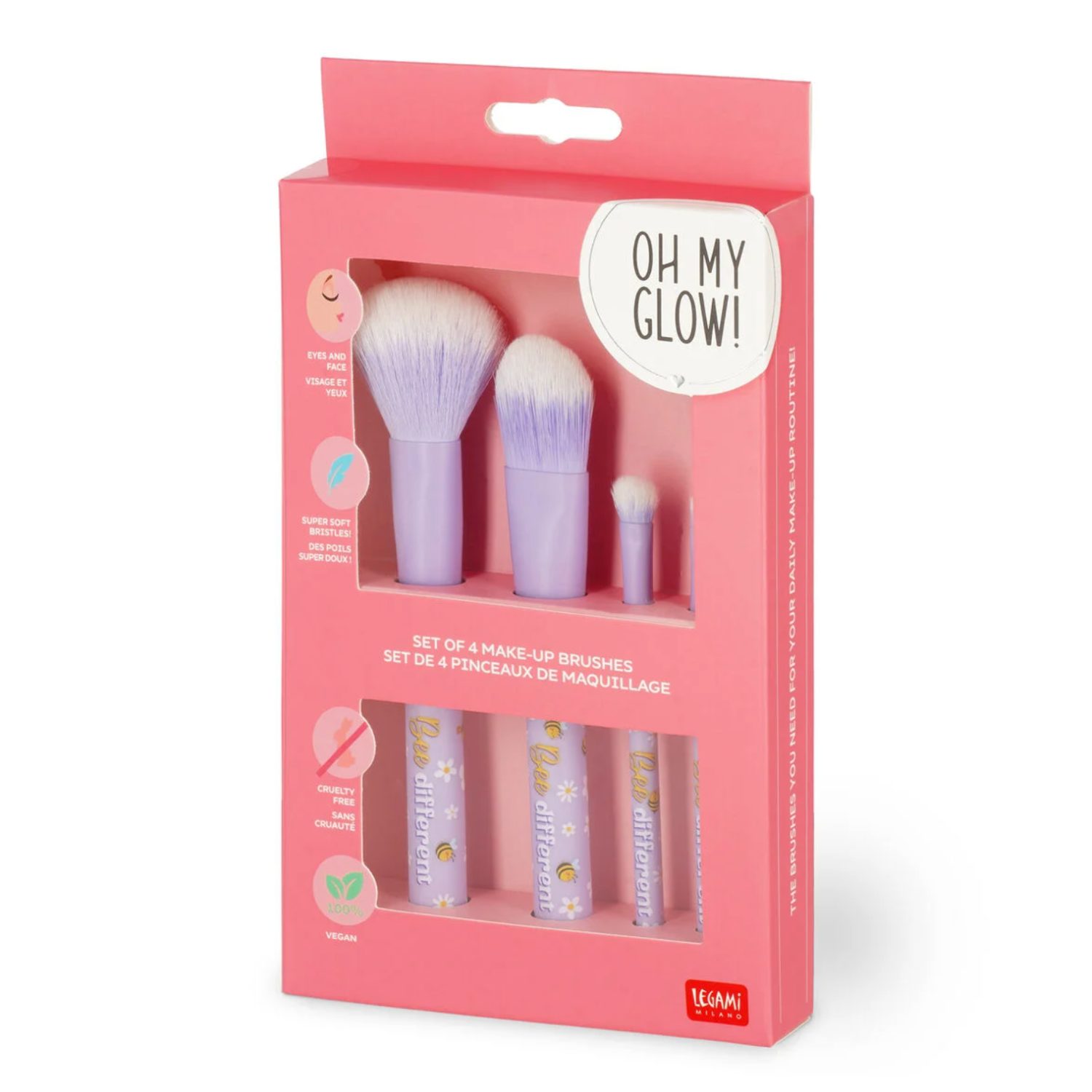 Set de 4 pinceaux maquillage abeille – Image 2