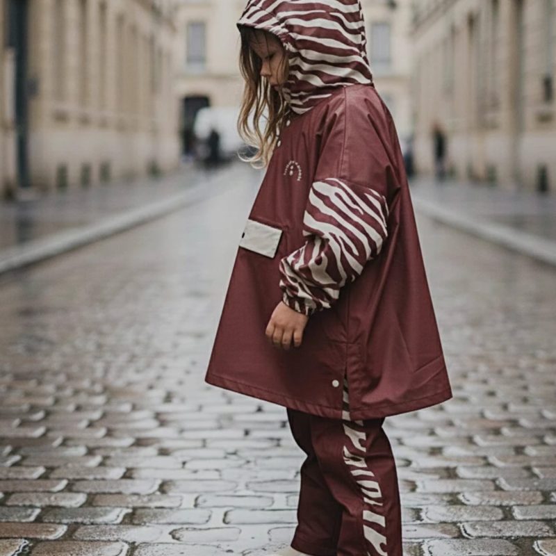 Pantalon de pluie zèbre chocolat 7-9 ans
